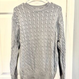 Brandy Melville Gray Crewneck Sweater Cable Knit